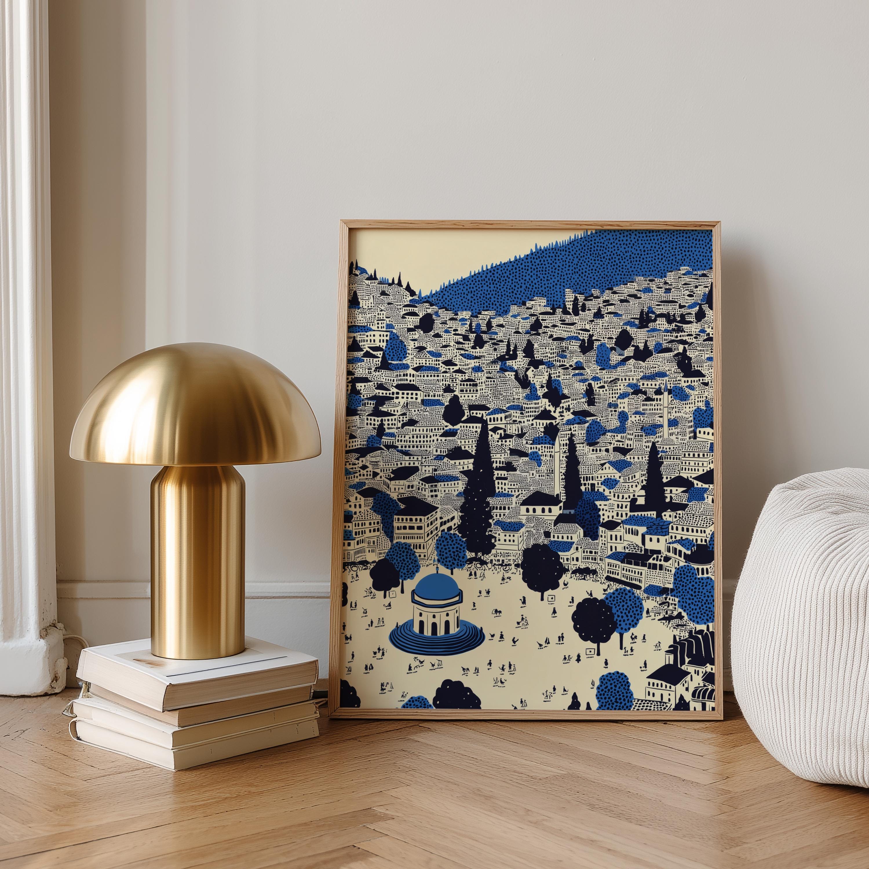 Sarajevo Wall Art Print, Pop Art Modern Poster Bosnia Travel Gift Canvas