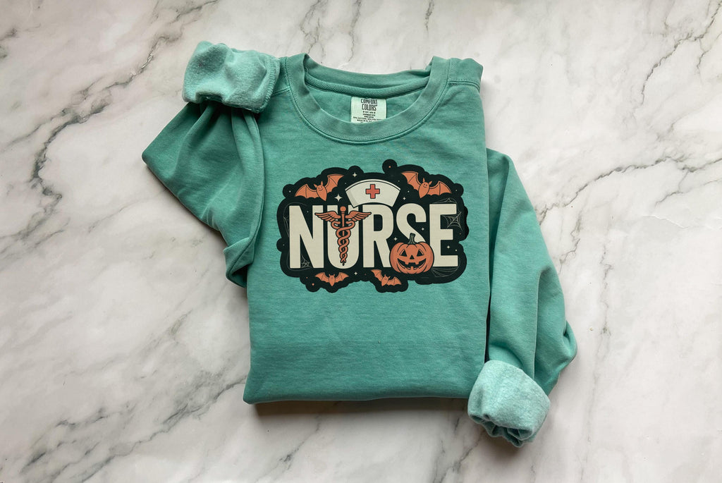 Spooky Ghost Nurse Sweatshirt: Halloween Costume Gift for Medical Staff