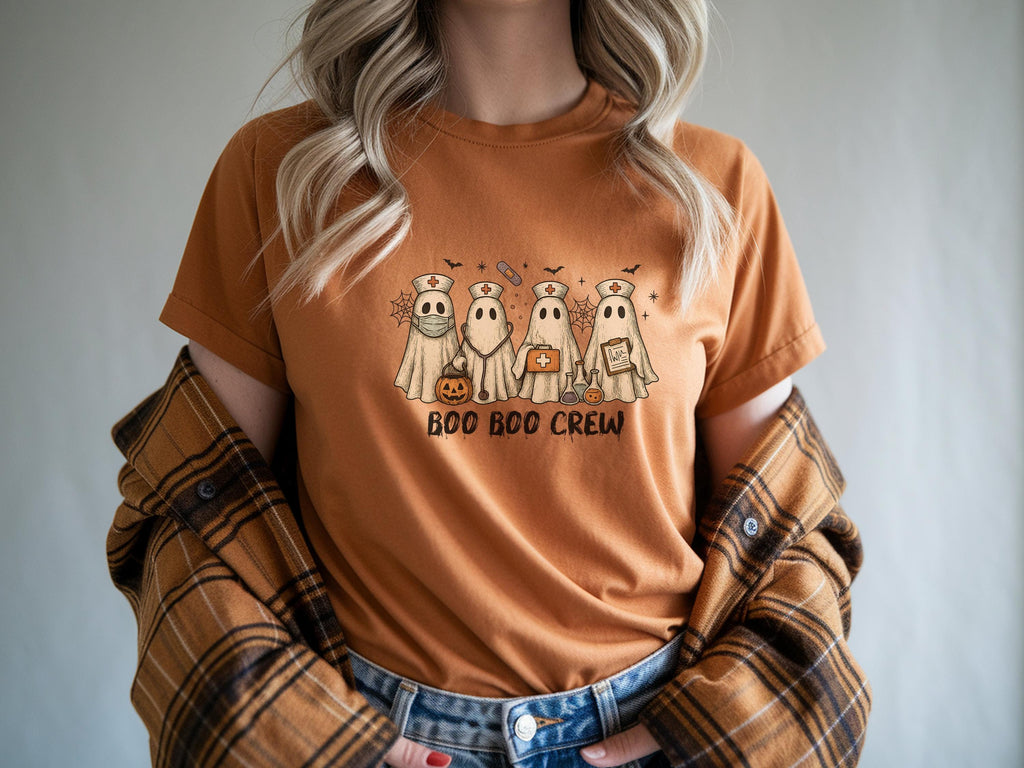 Retro Boo Boo Crew Halloween Nurse shirt, Medical crew Cute Ghost Sweatshirt, Funny Fall Spooky Season Gift for Nurse or Healthcare Worker