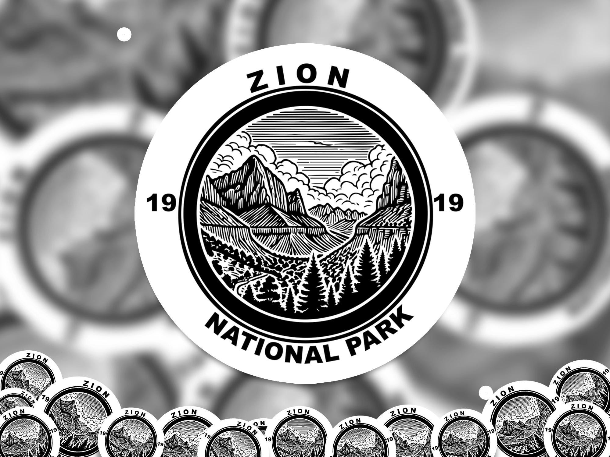 Zion National Park Sticker, Kiss-Cut Vinyl, Waterproof USA Decal Badge Collection