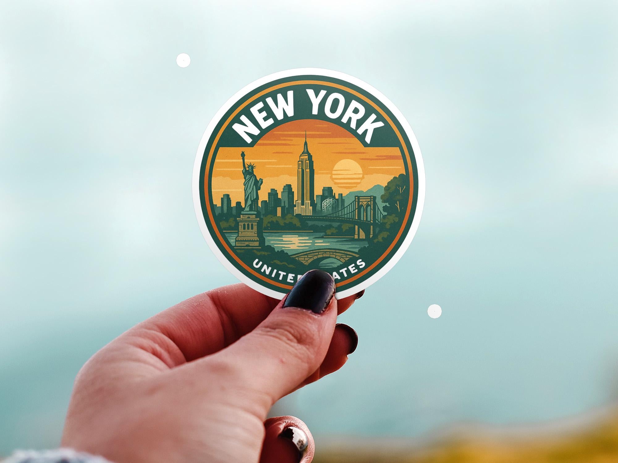 New York City Sticker: Retro Vintage Waterproof Vinyl Decal for Laptop, Phone, Tumbler