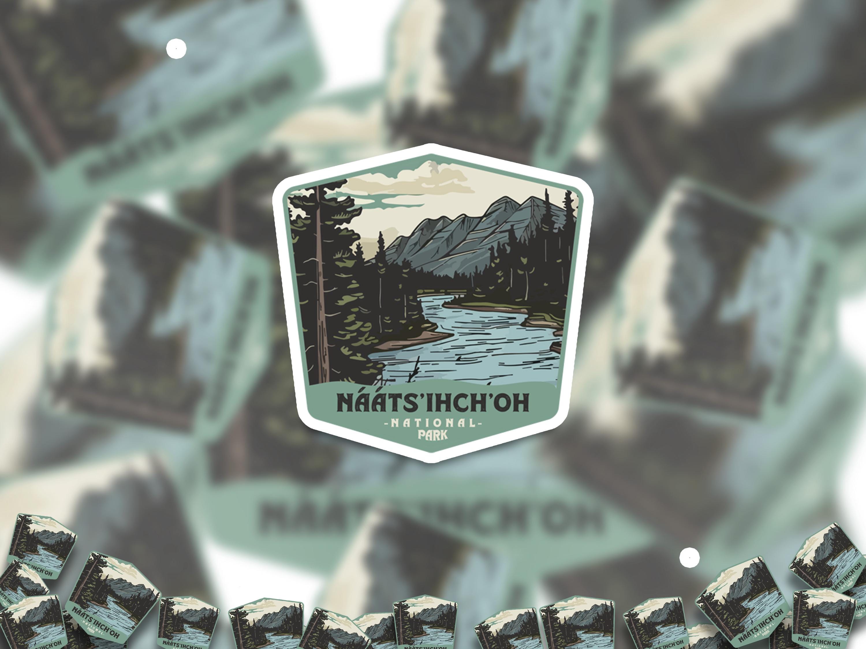 Naats i hch oh National Park Sticker, Vinyl Canada Northwest Territories, Retro Water Bottle Decal Hiking