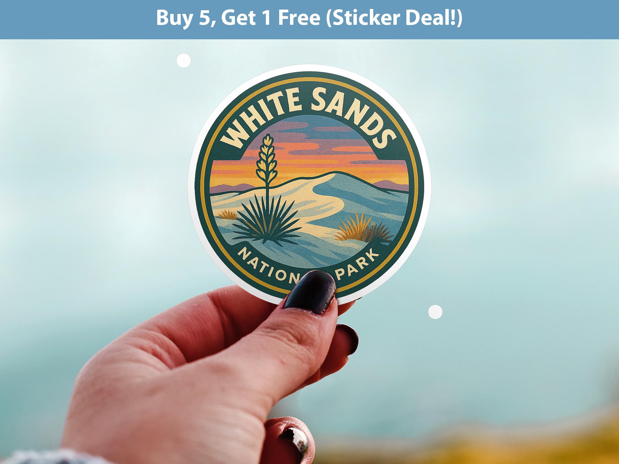 White Sands National Park Sticker, Retro Vinyl Waterproof Decal, Vintage USA Travel Collection