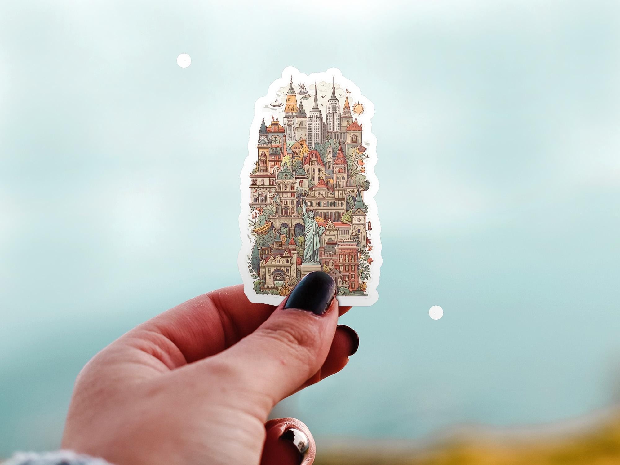 New York Sticker cute vintage Kiss-Cut Vinyl Decals NYC US, Waterproof Stickers for Tumbler, statute of Liberty, Laptop,  gift idea for