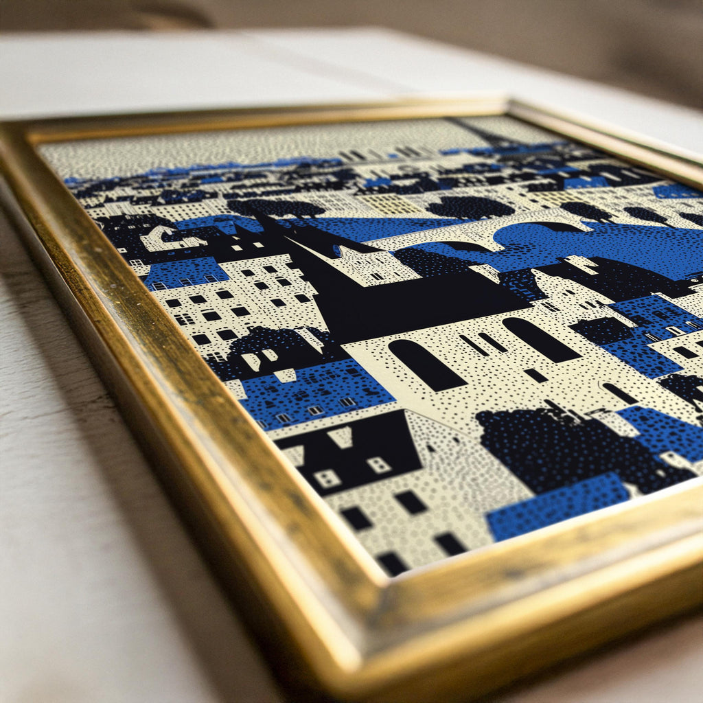 Paris Wall Art Print, Pop Art Modern Large Size Poster Travel Gift Canvas