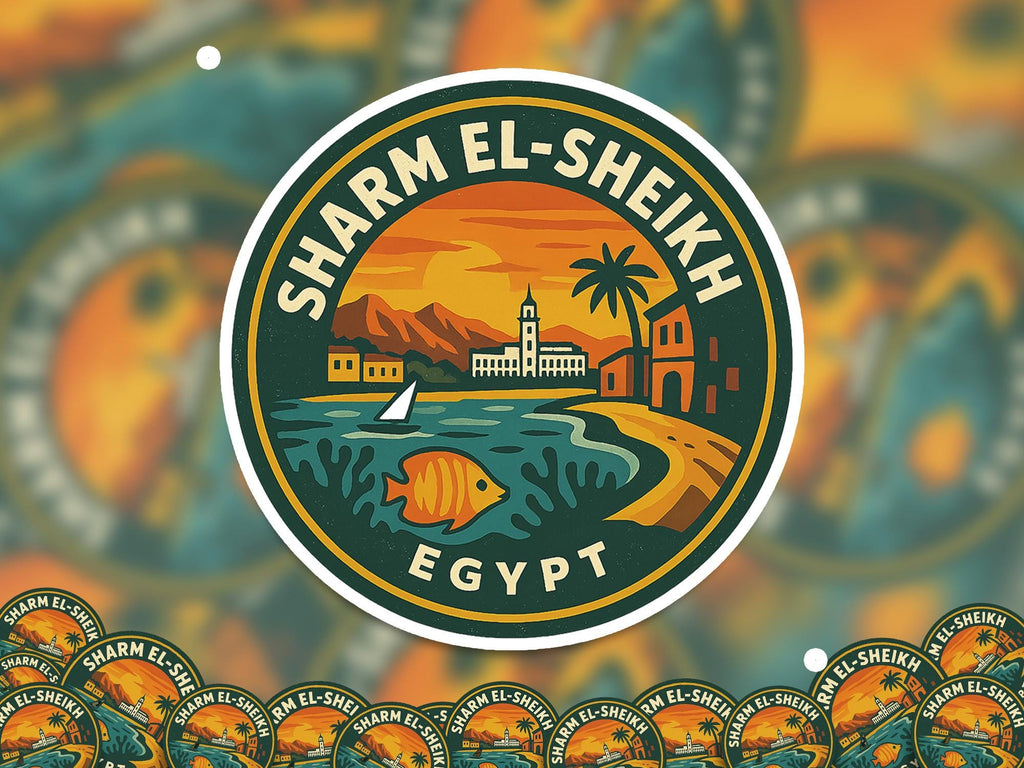 Sharm El-Sheikh Egypt Sticker Kiss-Cut Vinyl, Waterproof Decal, Retro Travel Lover Collection