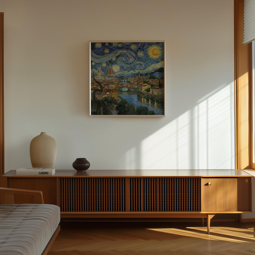 Florence Italy Starry Night Wall Art, Van Gogh Print, Travel Gift Home Decor