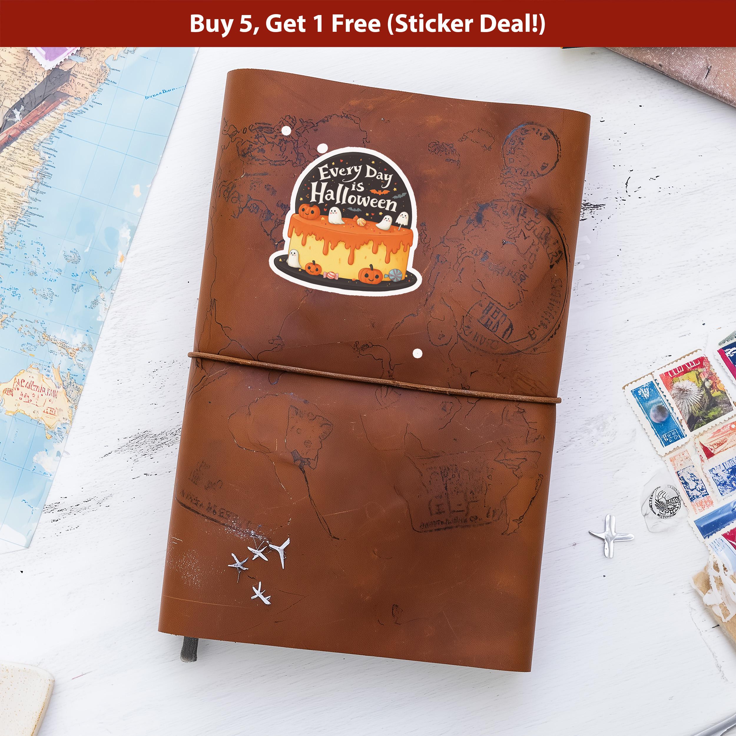 Halloween Sticker: Pumpkin Ghost Cake, Spooky Decal