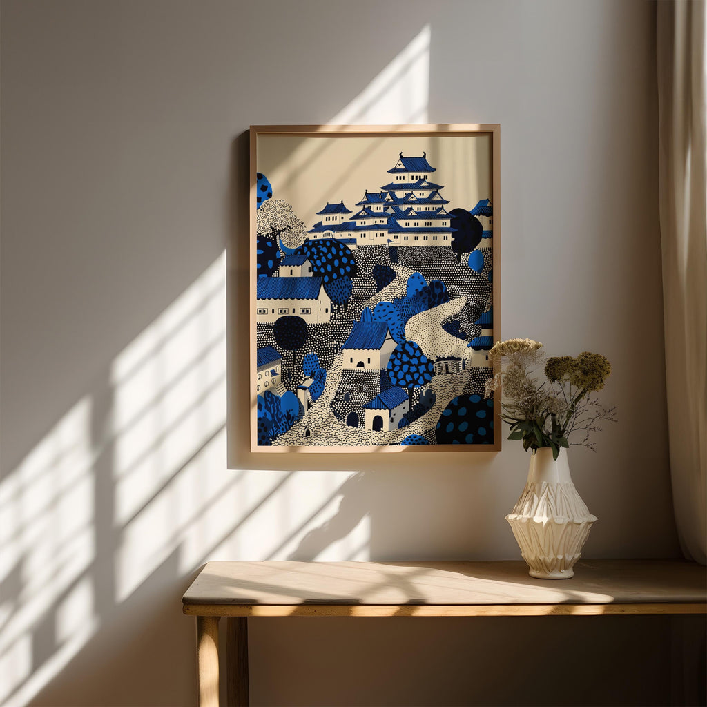 Himeji Castle Japan Wall Art Print, Pop Art Modern Poster Japanese Travel Gift Canvas