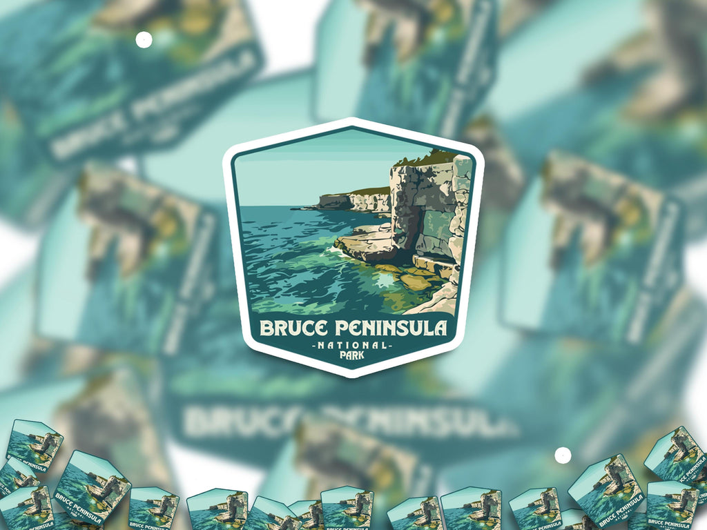 Bruce Peninsula National Park Sticker, Vinyl Canada Ontario, Retro Water Bottle Decal Hiking