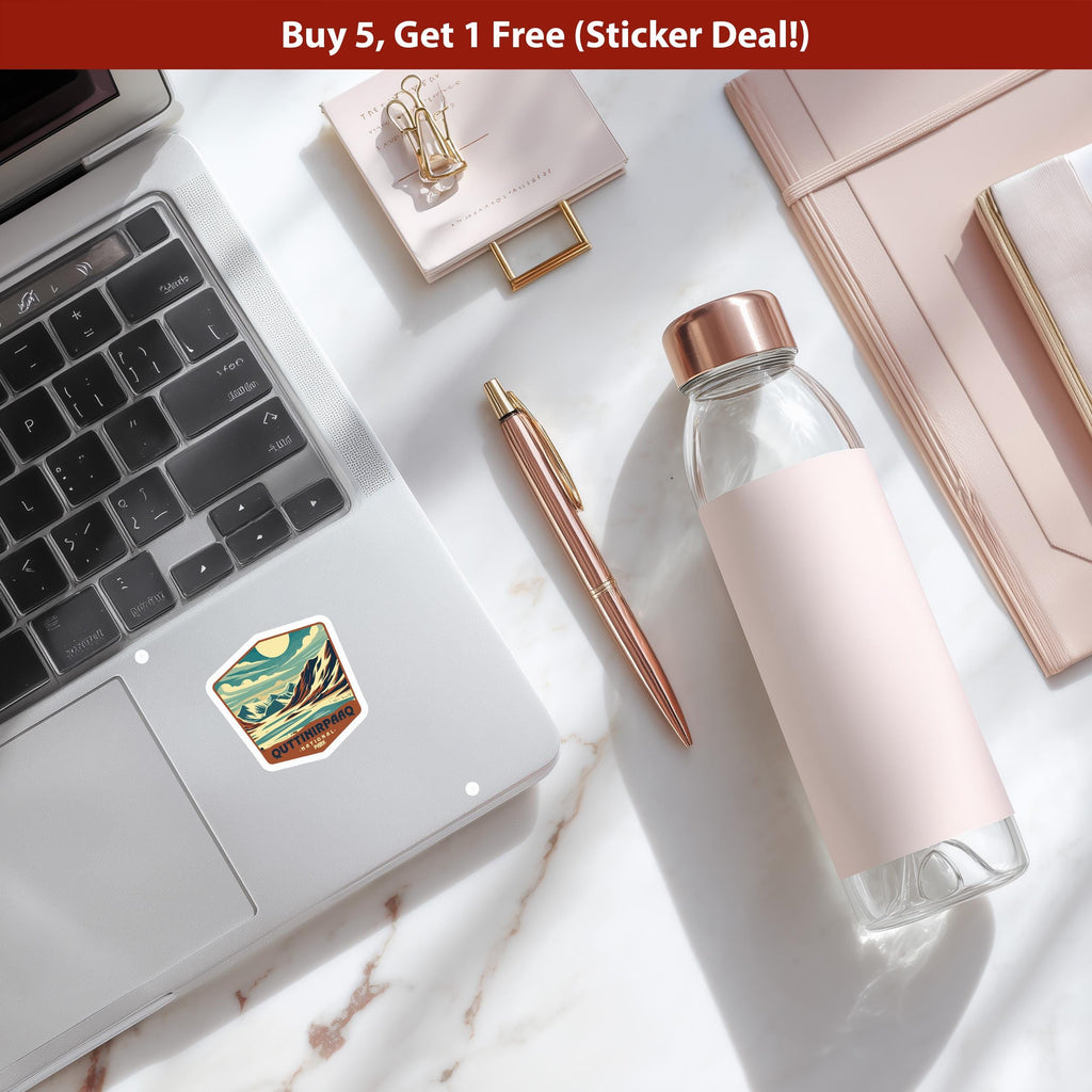 Quttinirpaaq National Park Sticker, Vinyl Canada Nunavut, Retro Water Bottle Decal Hiking
