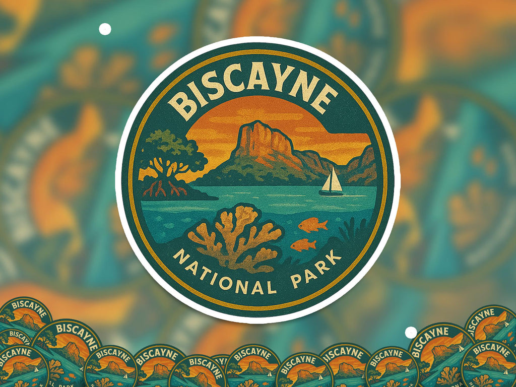 Biscayne National Park Sticker, Retro Vinyl Waterproof Decal, Vintage USA Travel Collection