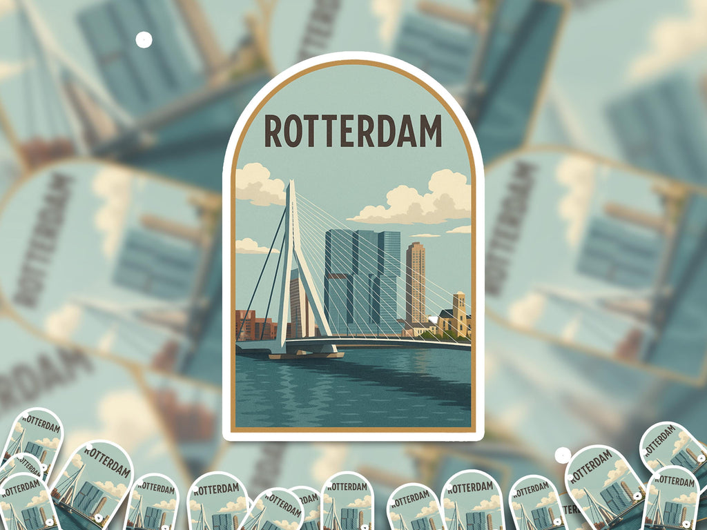 Rotterdam Netherlands Sticker, Vintage City Vinyl Decal, Retro Travel Lover Collection, Journal Scrapbook