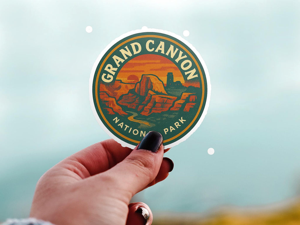 Grand Canyon National Park Sticker Kiss-Cut Vinyl, Waterproof Decal, Retro Travel Lover Collection