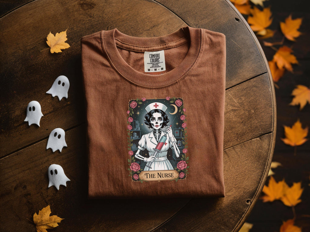 Nurse Skeleton Halloween Tshirt: Gothic Spooky RN Sweatshirt & Hoodie