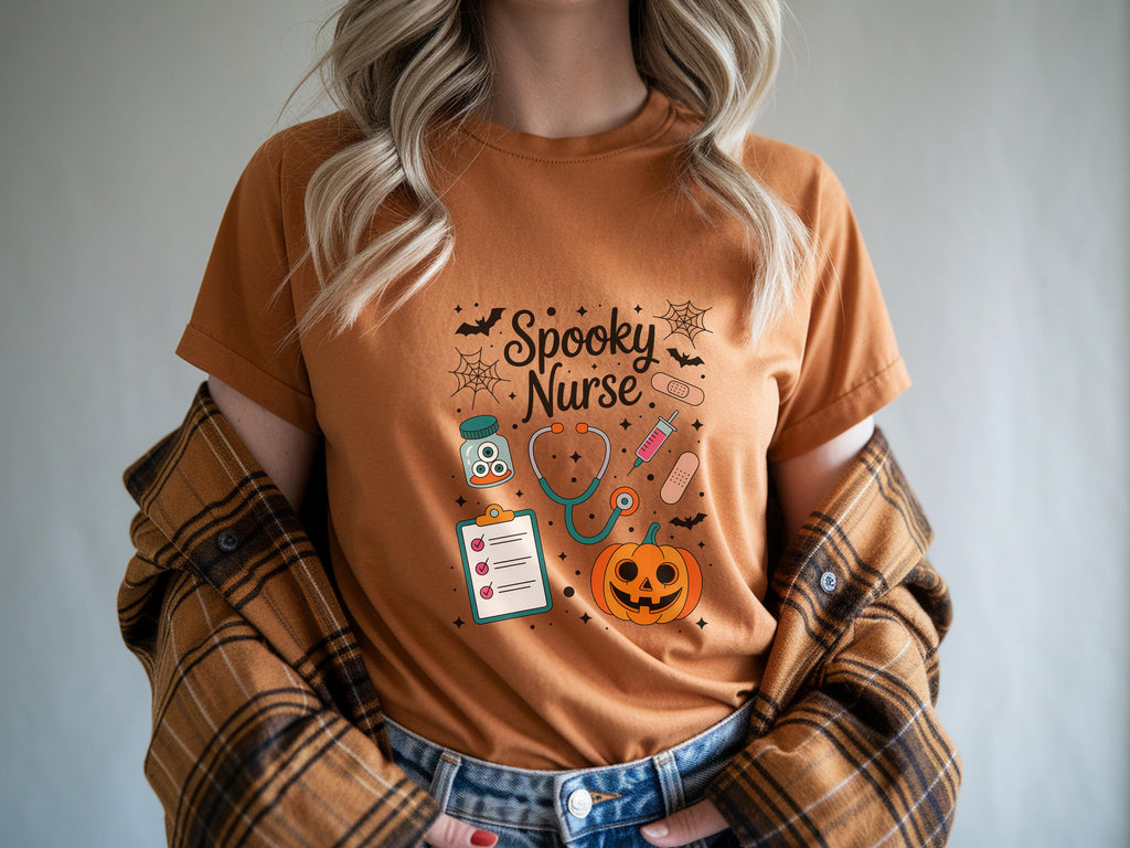 Spooky Nurse Halloween Sweatshirt: Funny Pumpkin & Bats RN Outfit