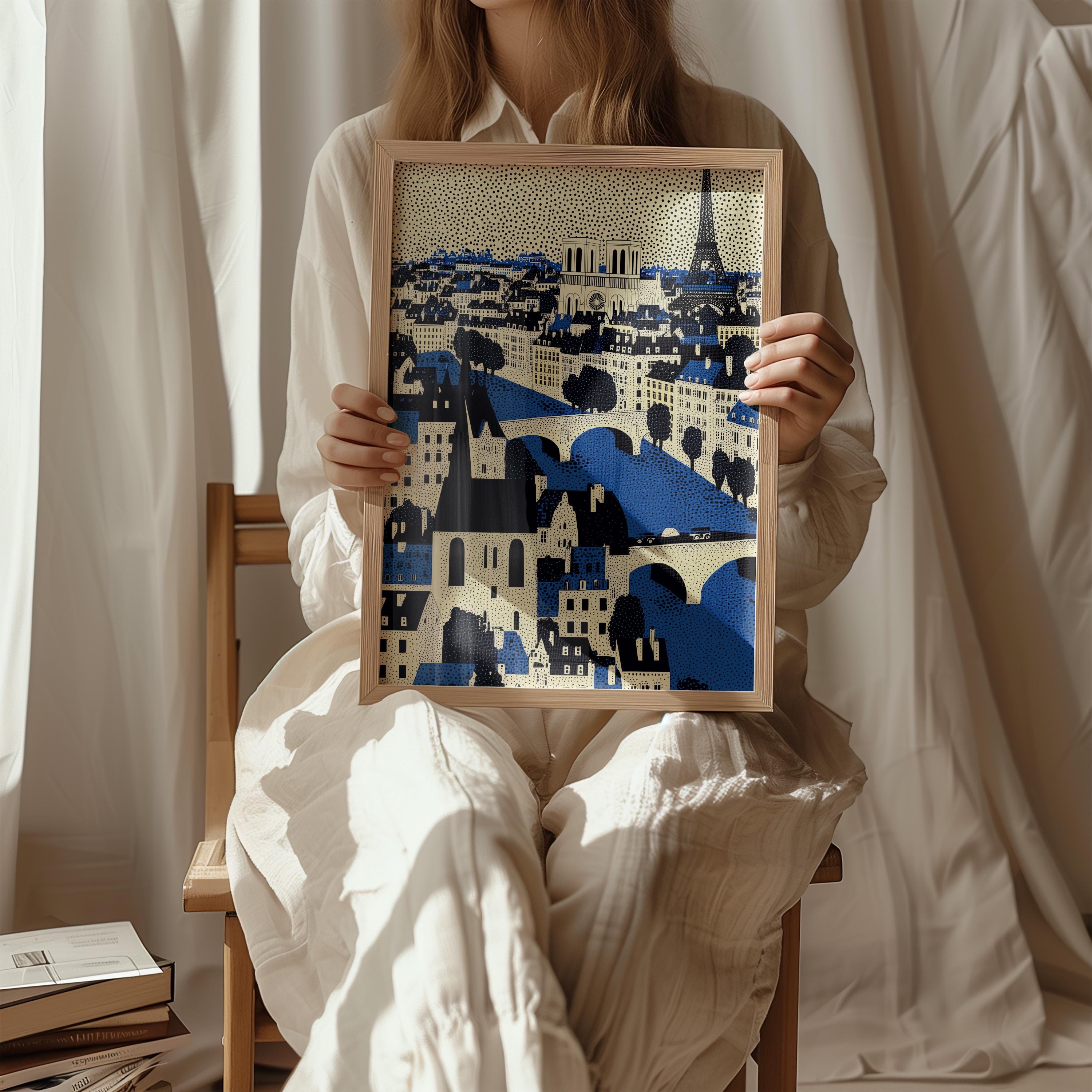Paris Wall Art Print, Pop Art Modern Large Size Poster Travel Gift Canvas