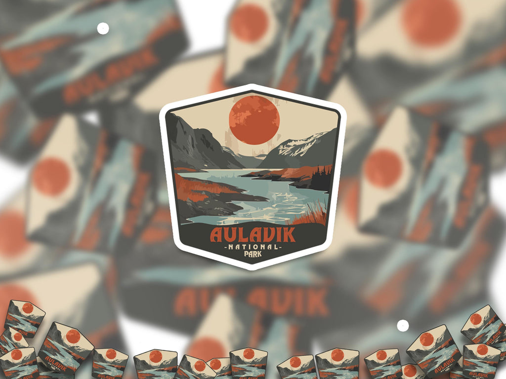 Aulavik National Park Sticker, Vinyl Canada Northwest Territories, Retro Waterproof Decal Hiking