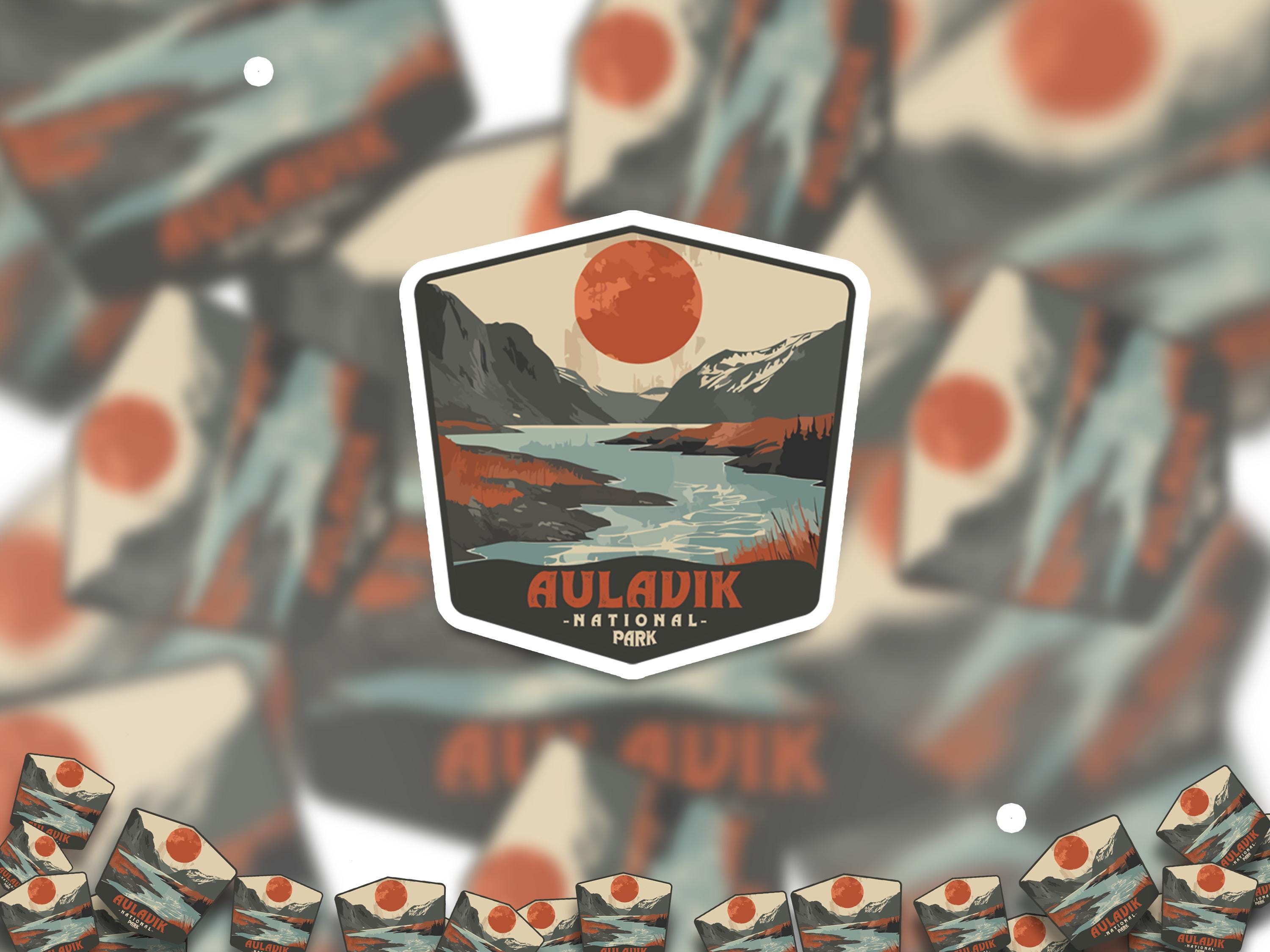 Aulavik National Park Sticker, Vinyl Canada Northwest Territories, Retro Waterproof Decal Hiking