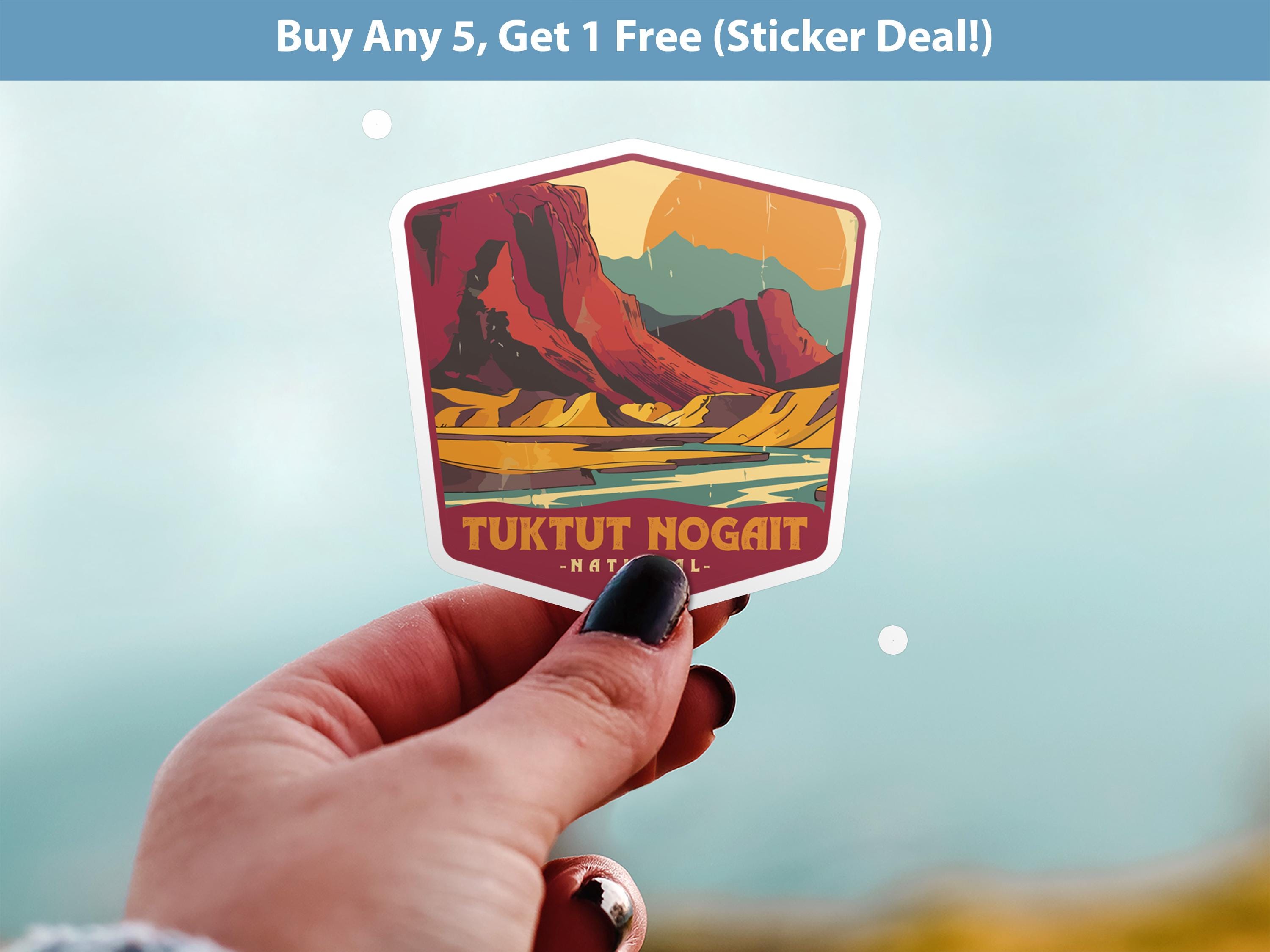 Tuktut Nogait Sticker National Park, Vinyl Canada Northwest Territories, Retro Water Bottle Decal Hiking