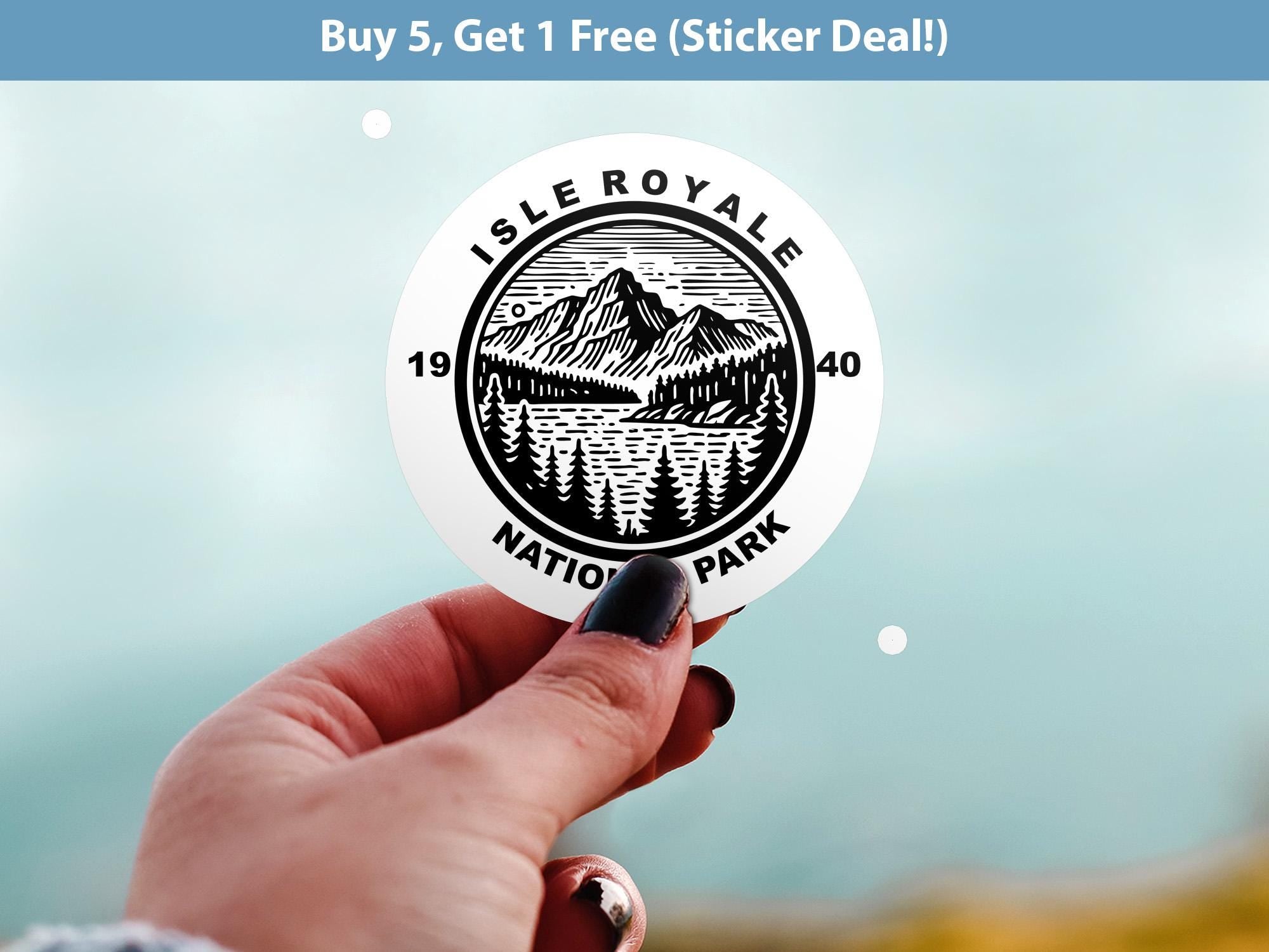 Isle Royale National Park Sticker, Kiss-Cut Vinyl, Waterproof USA Decal Badge Collection