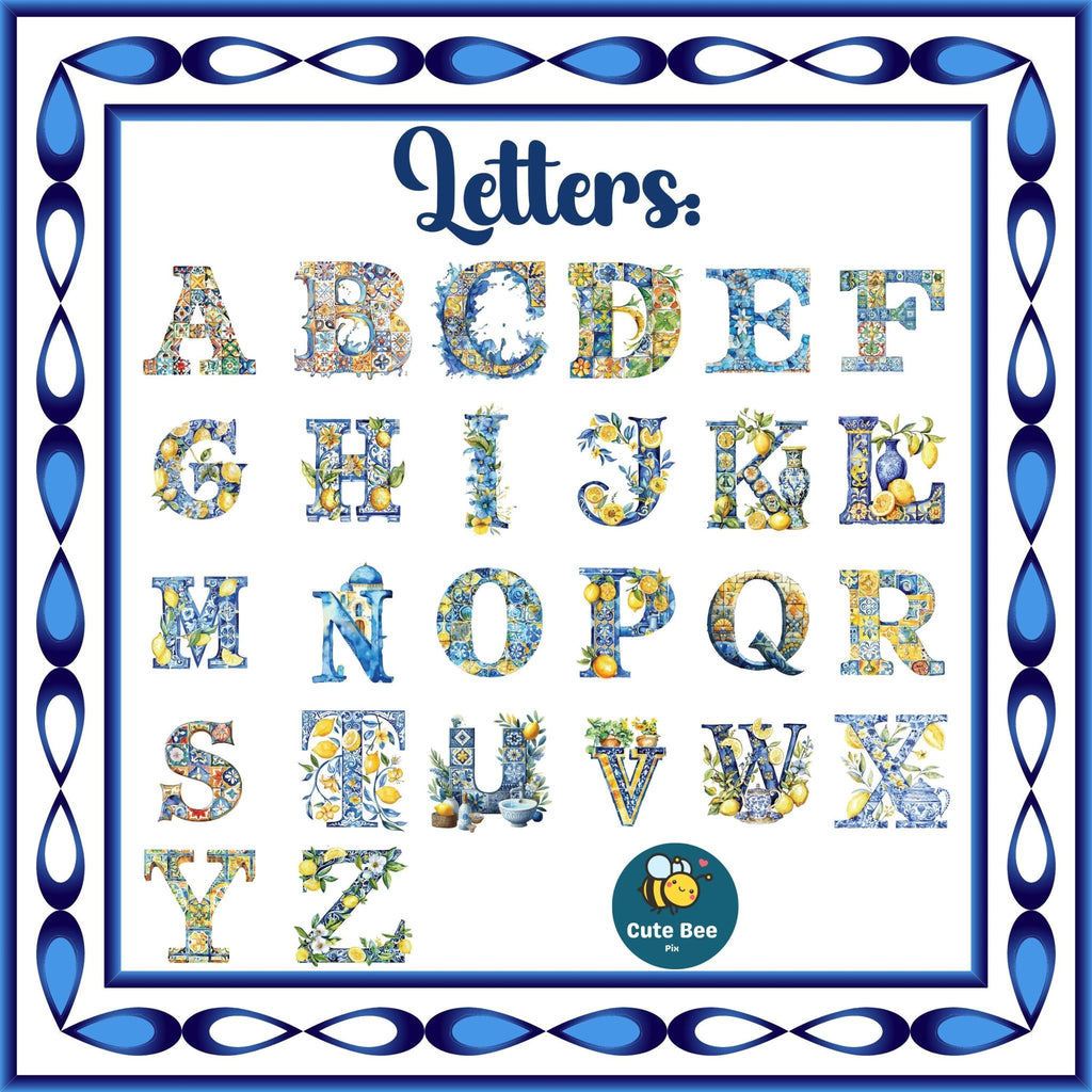 Custom Initial Ornament Name, Letter O, Personalized Portuguese Tile Monogram Christmas Gift Mediterranean Keepsake - CuteBeePix