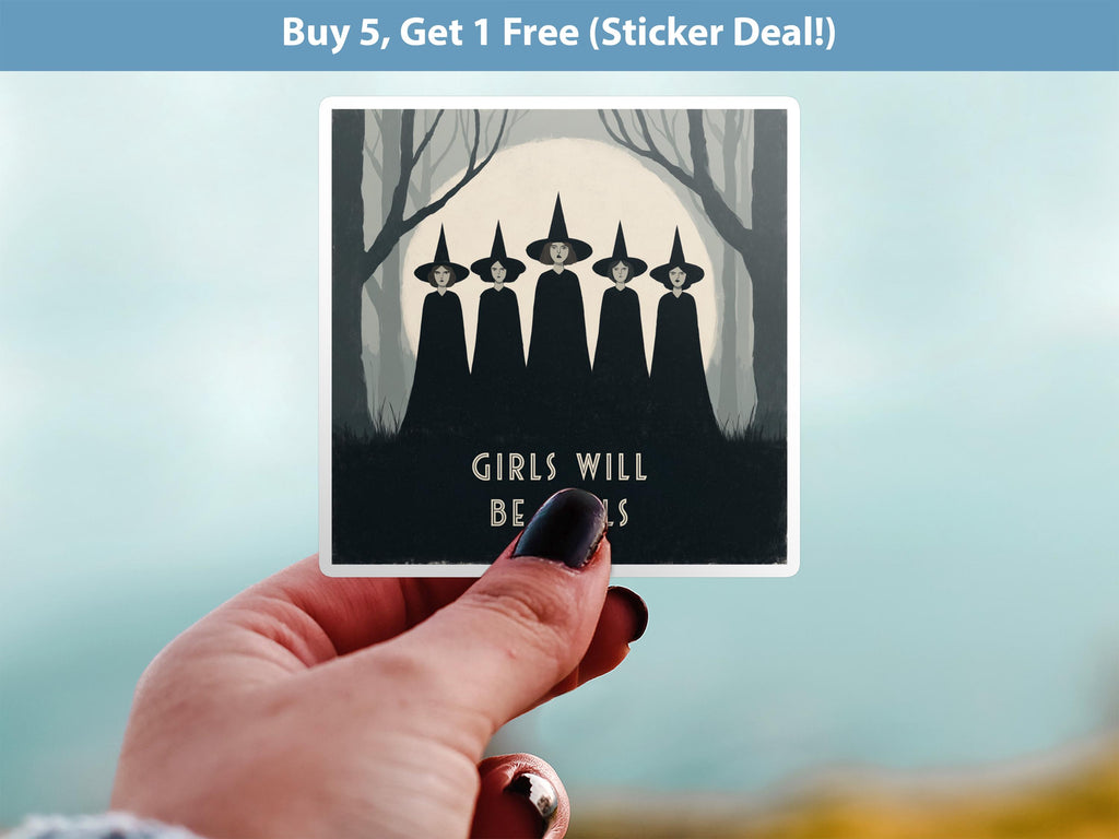 Girls Will Be Girls Sticker, Witchcraft Dark Academia Coven Vinyl Decal
