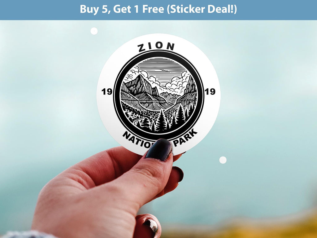 Zion National Park Sticker, Kiss-Cut Vinyl, Waterproof USA Decal Badge Collection