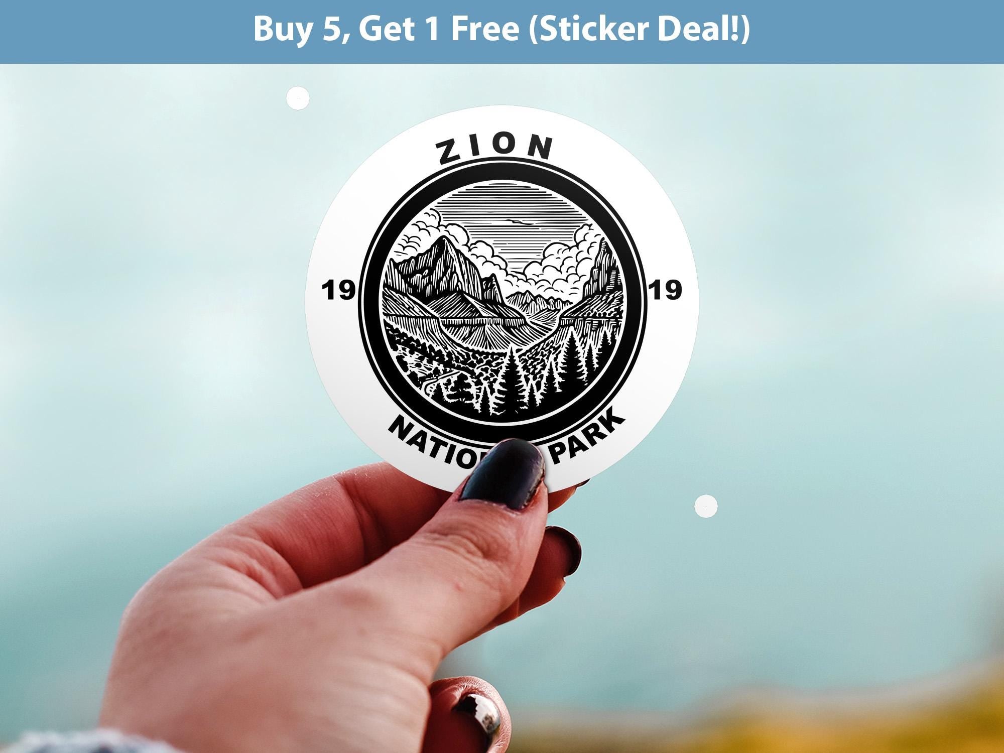 Zion National Park Sticker, Kiss-Cut Vinyl, Waterproof USA Decal Badge Collection