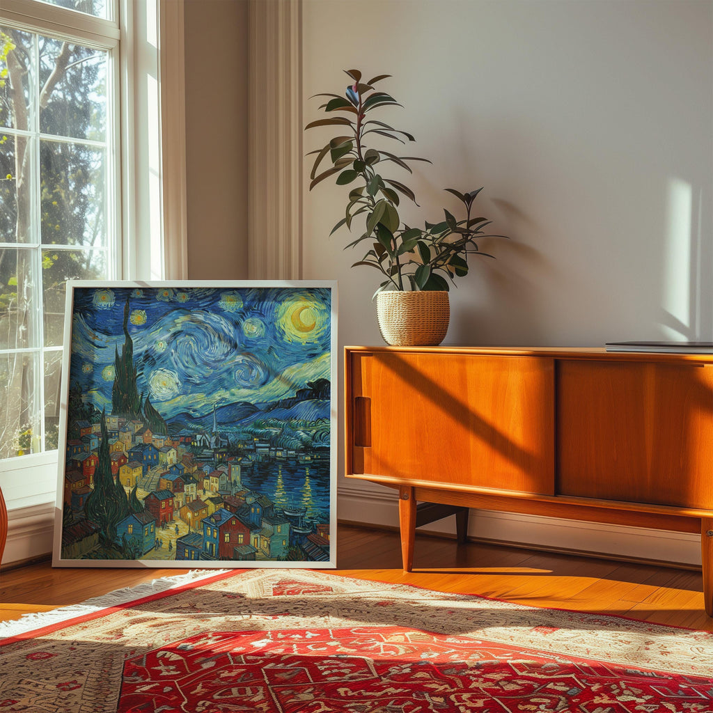 Valparaiso Chile Starry Night Wall Art, Van Gogh Print, Travel Gift Home Decor