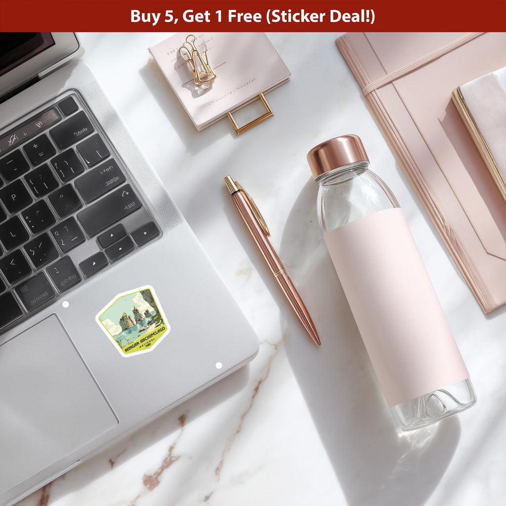 Mingan Archipelago National Park Sticker, Vinyl Canada Quebec, Retro Water Bottle Decal Hiking