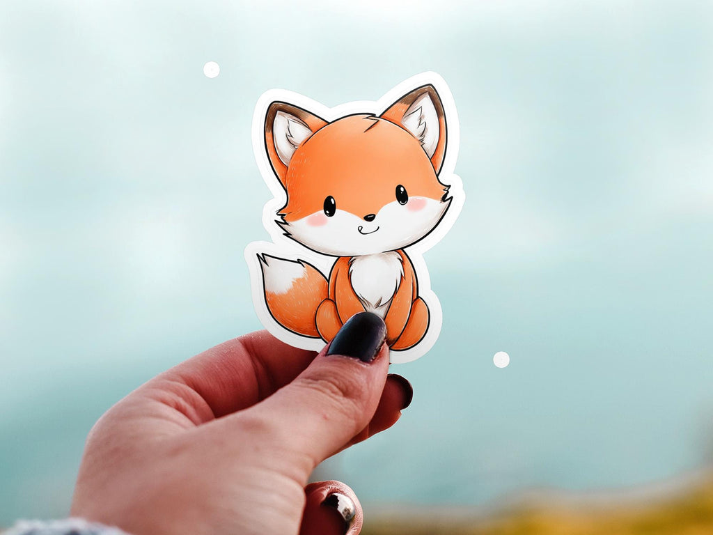 Kawaii Fox Sticker: Waterproof Vinyl Decal for Laptop & Tumbler