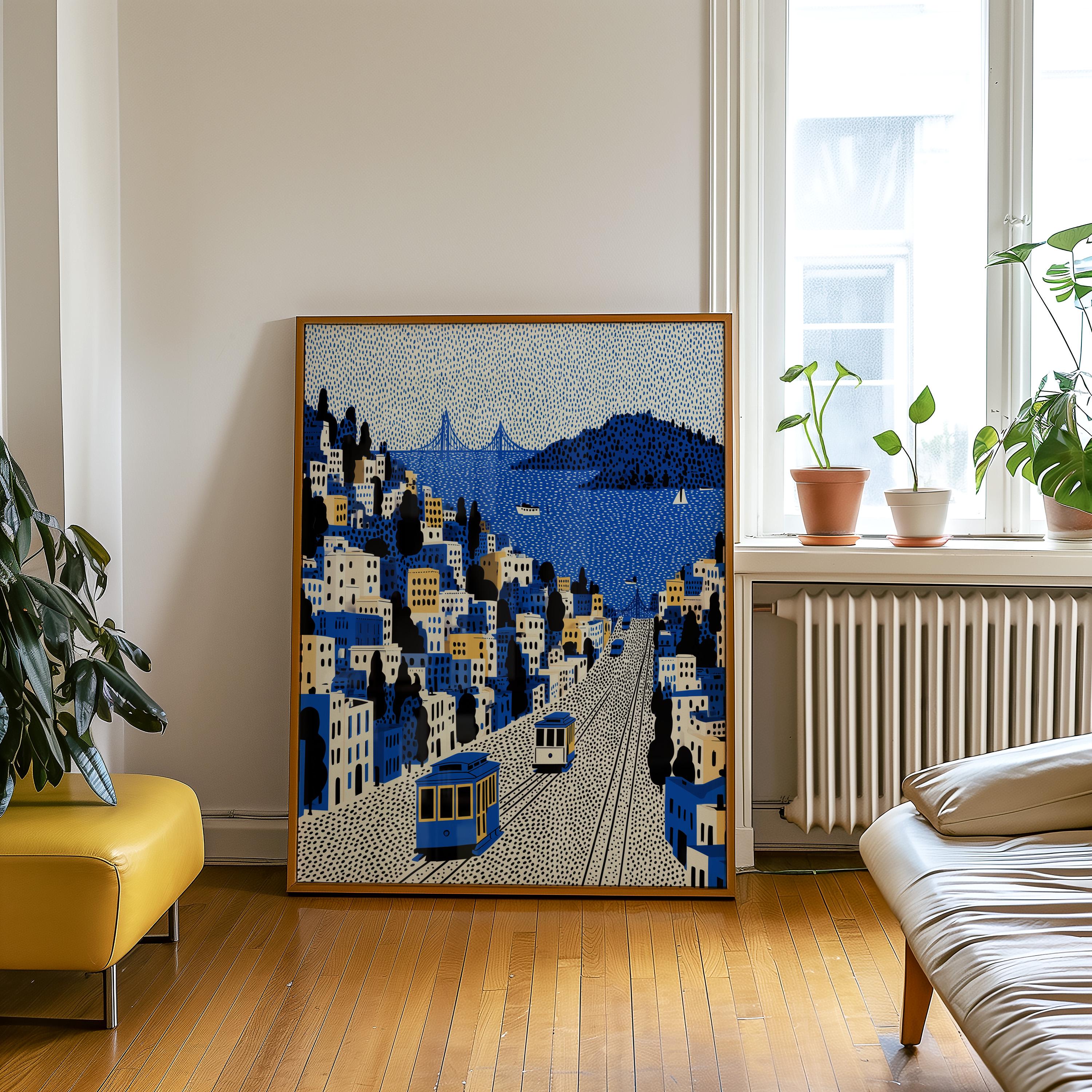 San Francisco Wall Art Print, Pop Art Modern Large Size Poster Travel Gift Canvas