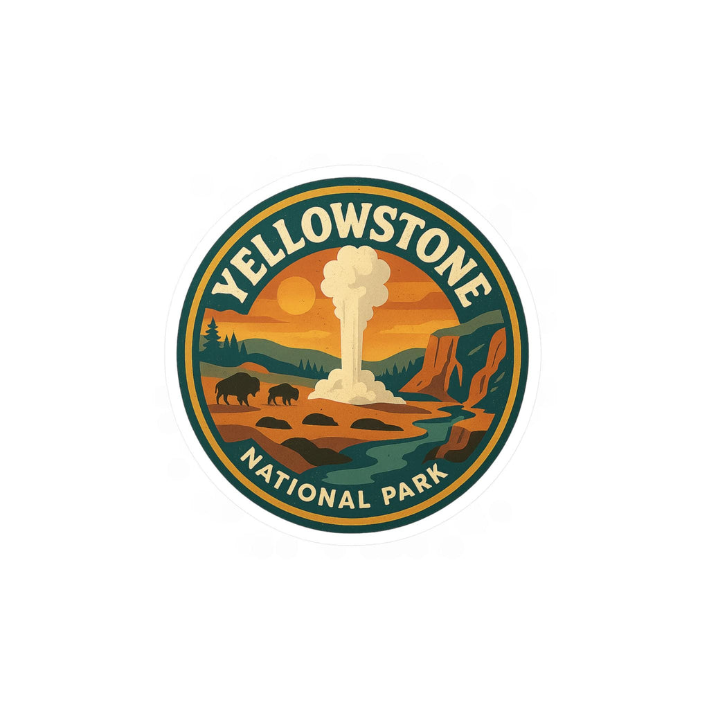 Yellowstone National Park Sticker Kiss-Cut Vinyl, Waterproof Decal, Retro Travel Lover Collection