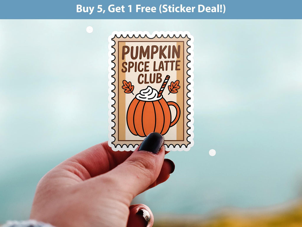 Pumpkin Spice Latte Club Decal, Stamp, Spooky Halloween Waterproof Sticker for tumbler, kindle