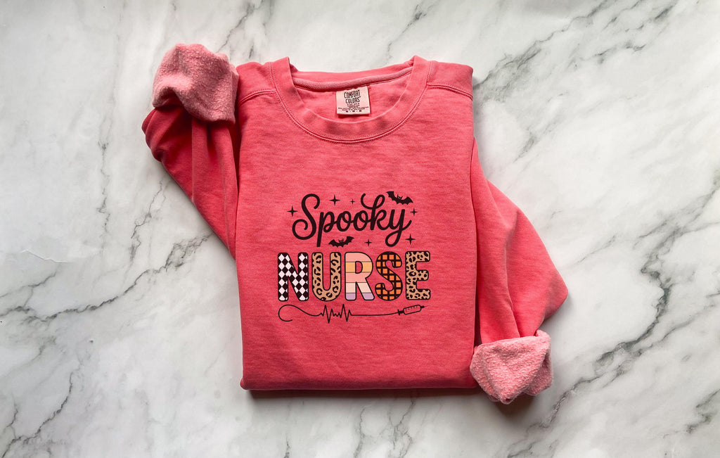 Spooky Nurse Halloween Tee Halloween Sweatshirt, Nurse Shirt, Spooky Season Tee, Cute Halloween Shirt Gift for nurse, Cute ghosts