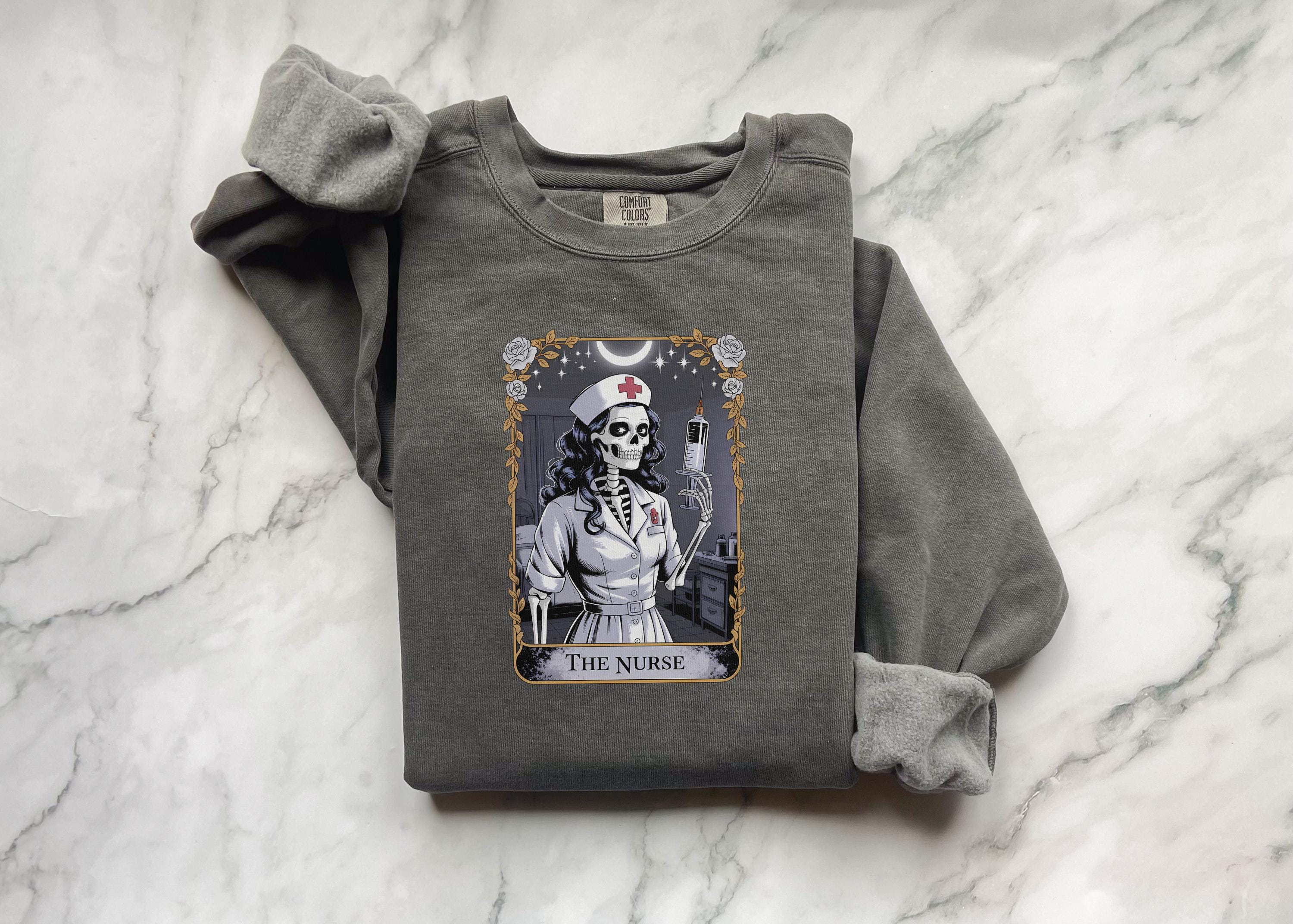 Halloween Skeleton Nurse Sweatshirt, Coffee Nurse Tee, Spooky RN Hoodie Medical Halloween Shirt, Cute Gift for nurse