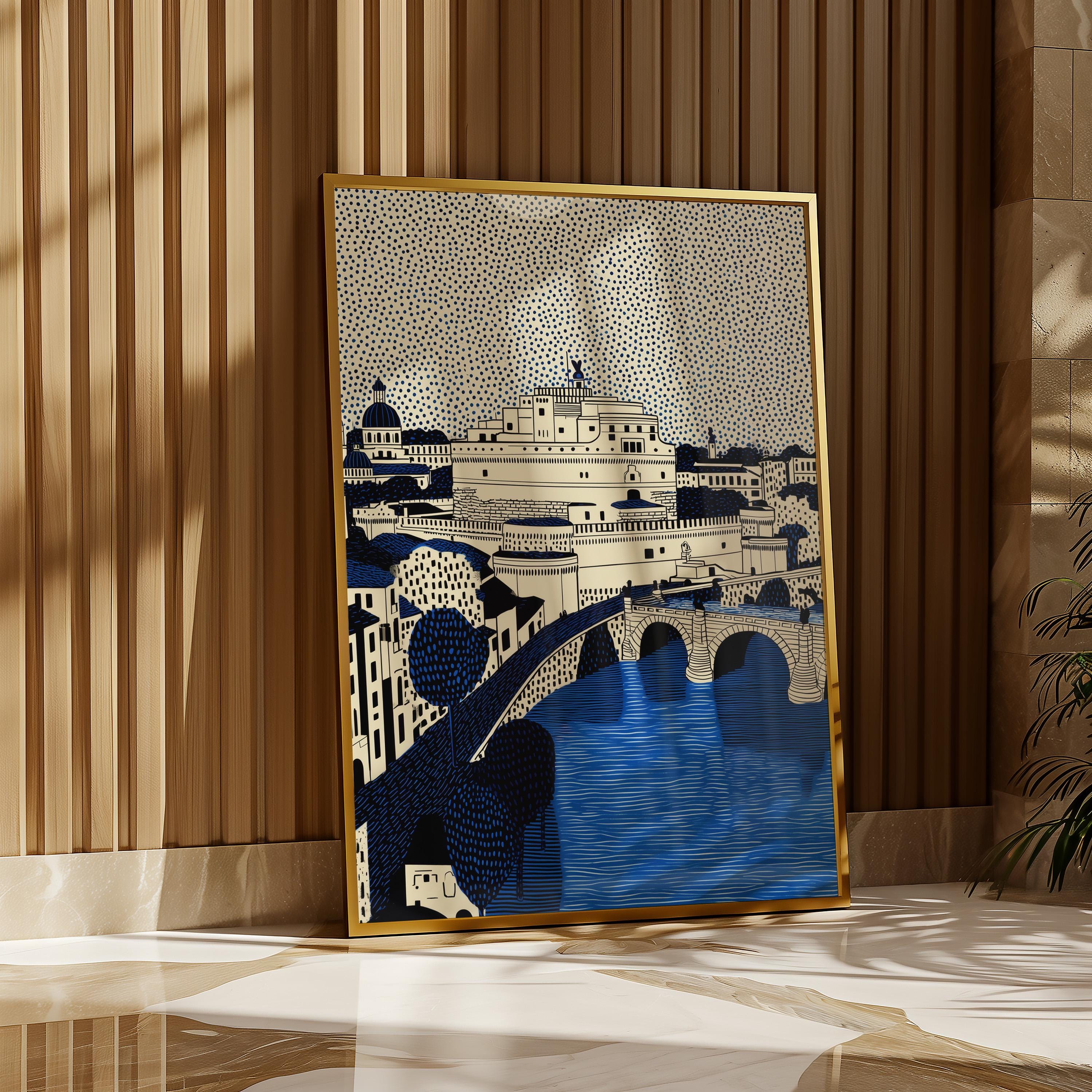 Castel Sant'Angelo Italy Wall Art Print, Pop Art Modern Poster Travel gift