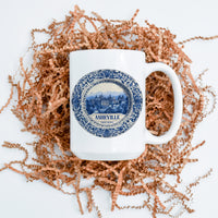 Asheville North Carolina Mug, Custom Delft Style cup, Personalized Vintage Travel City Gift