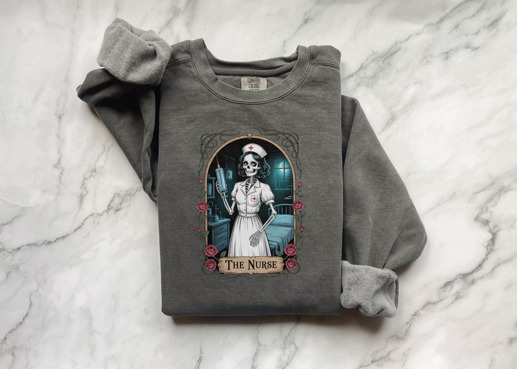 Witchy Nurse Halloween Shirt: Spooky Skeleton RN, Gothic Medical Apparel