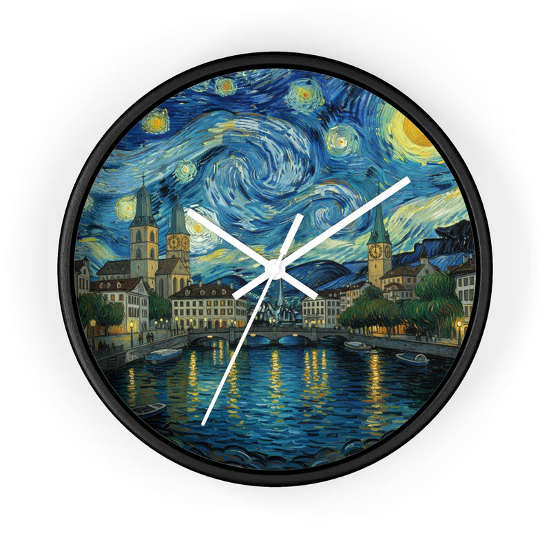 Zurich switzerland Wall Clock Vintage Van Gogh Starry Night Home Gift