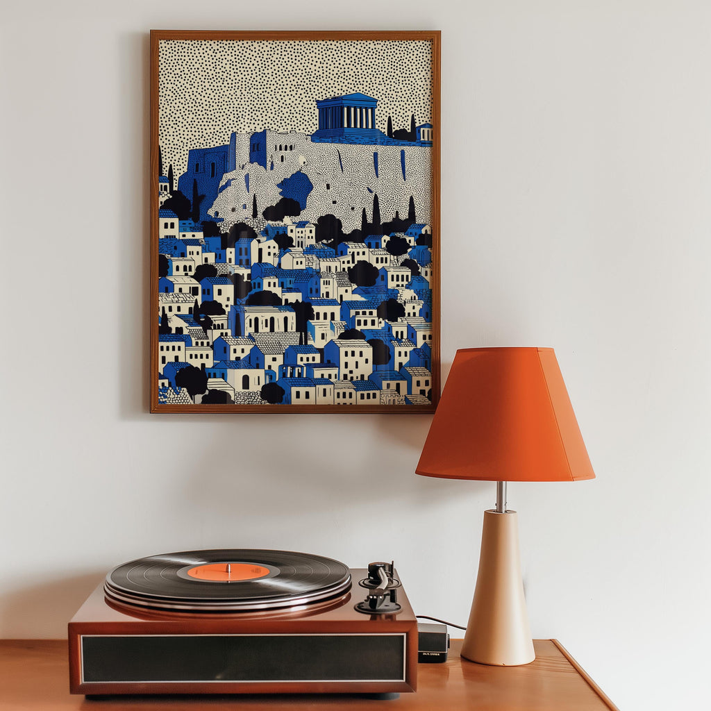 Athens Acropolis Wall Art Print, Pop Art Modern Poster, Greece Travel gift Greek