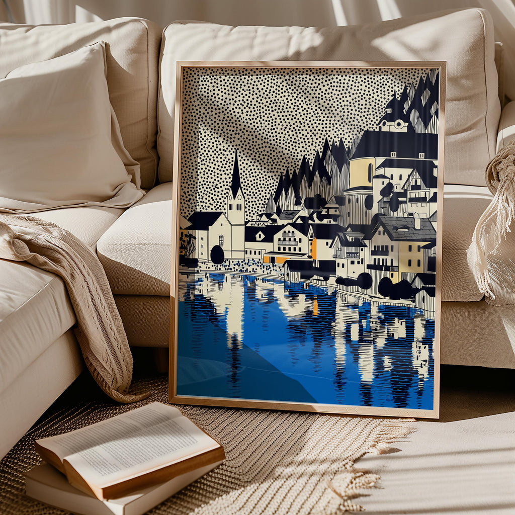 Hallstatt Austria Wall Art Print, Pop Art Modern Poster Travel gift