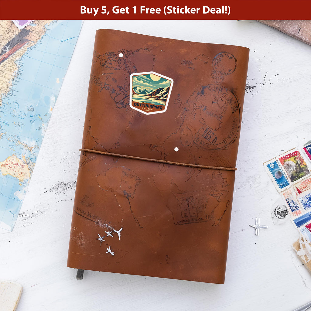 Quttinirpaaq National Park Sticker, Vinyl Canada Nunavut, Retro Water Bottle Decal Hiking