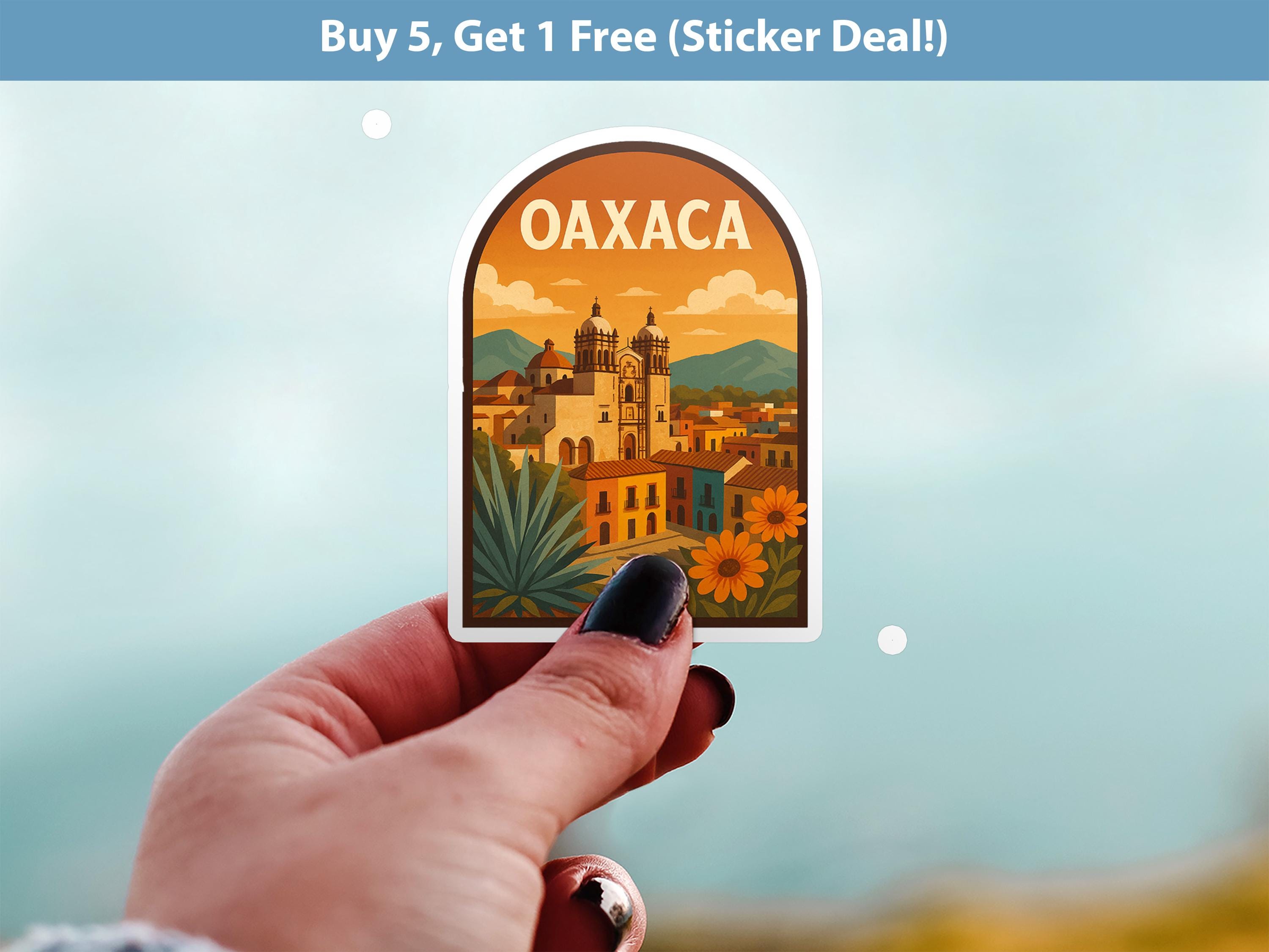 Oaxaca Mexico Sticker, Vintage City Vinyl Decal, Retro Travel Lover Collection, Journal Scrapbook