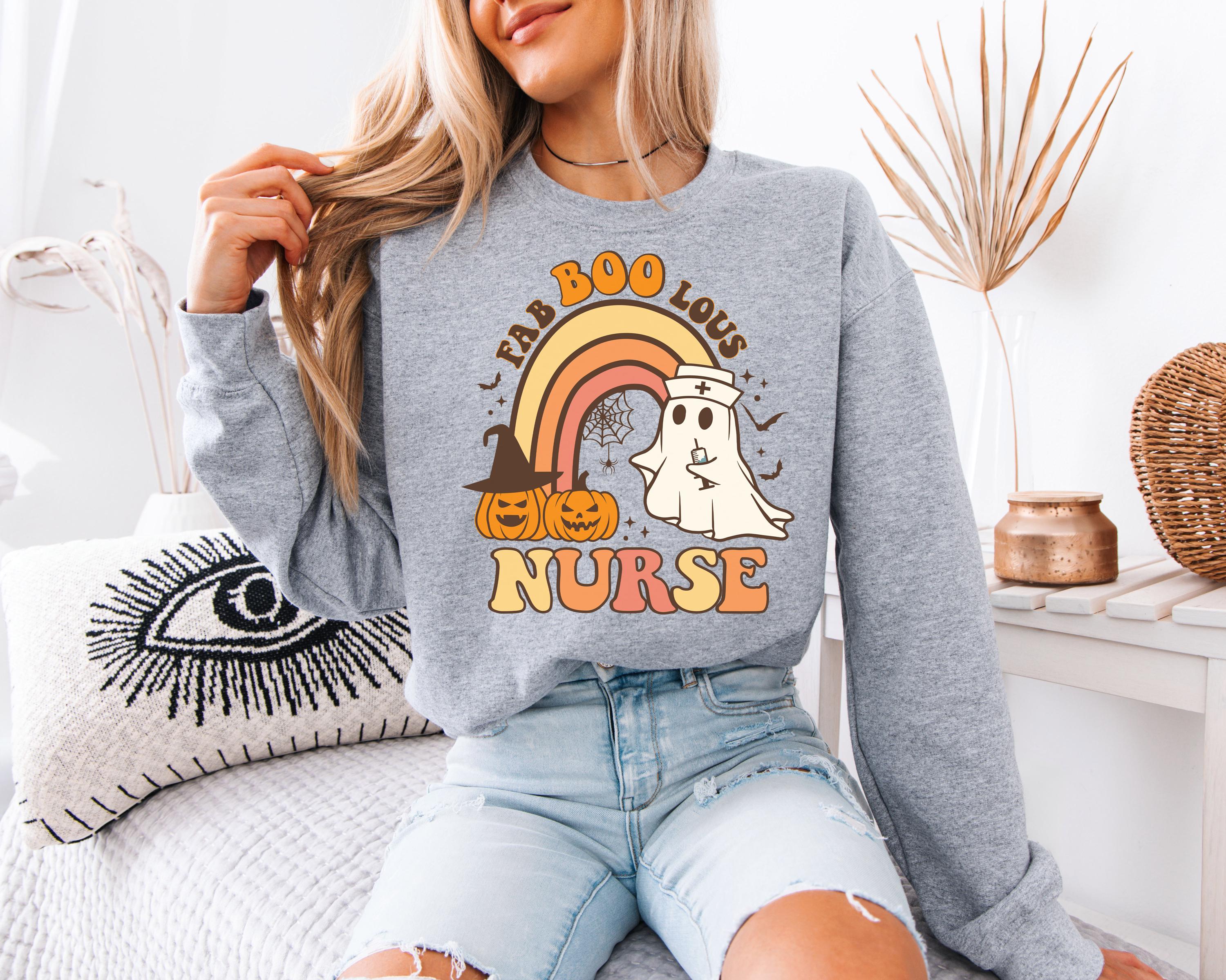 Halloween Nurse Sweatshirt, Spooky Season Graphic Tee
