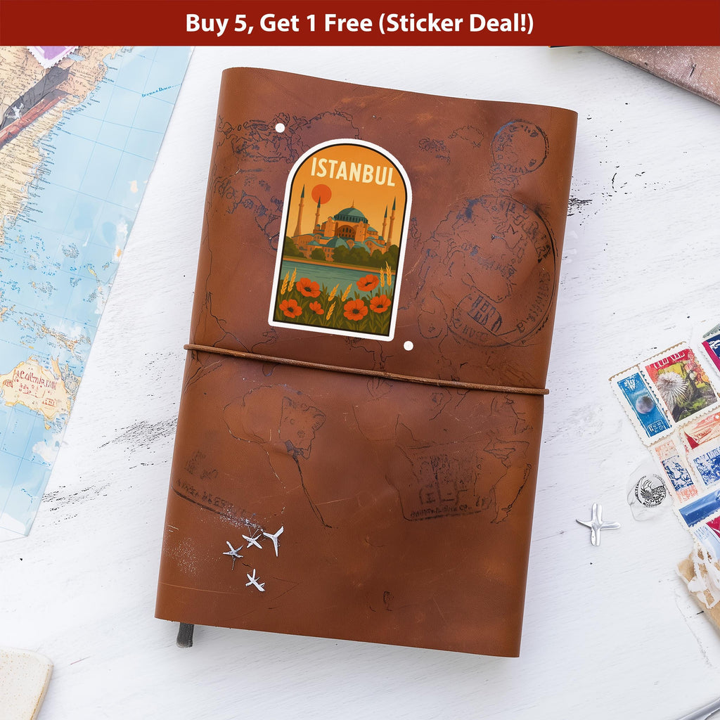 Istanbul Sticker Turkey, Vintage City Vinyl Decal, Retro Travel Lover Collection, Journal Scrapbook