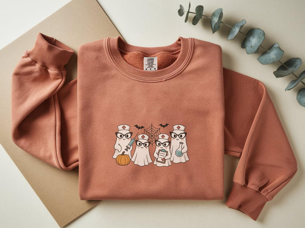 Ghost Nurses Halloween Shirt, Halloween Sweatshirt, Funny Boo Boo Crew Nurse Top, Spooky Night Shift RN Gift for Nurse