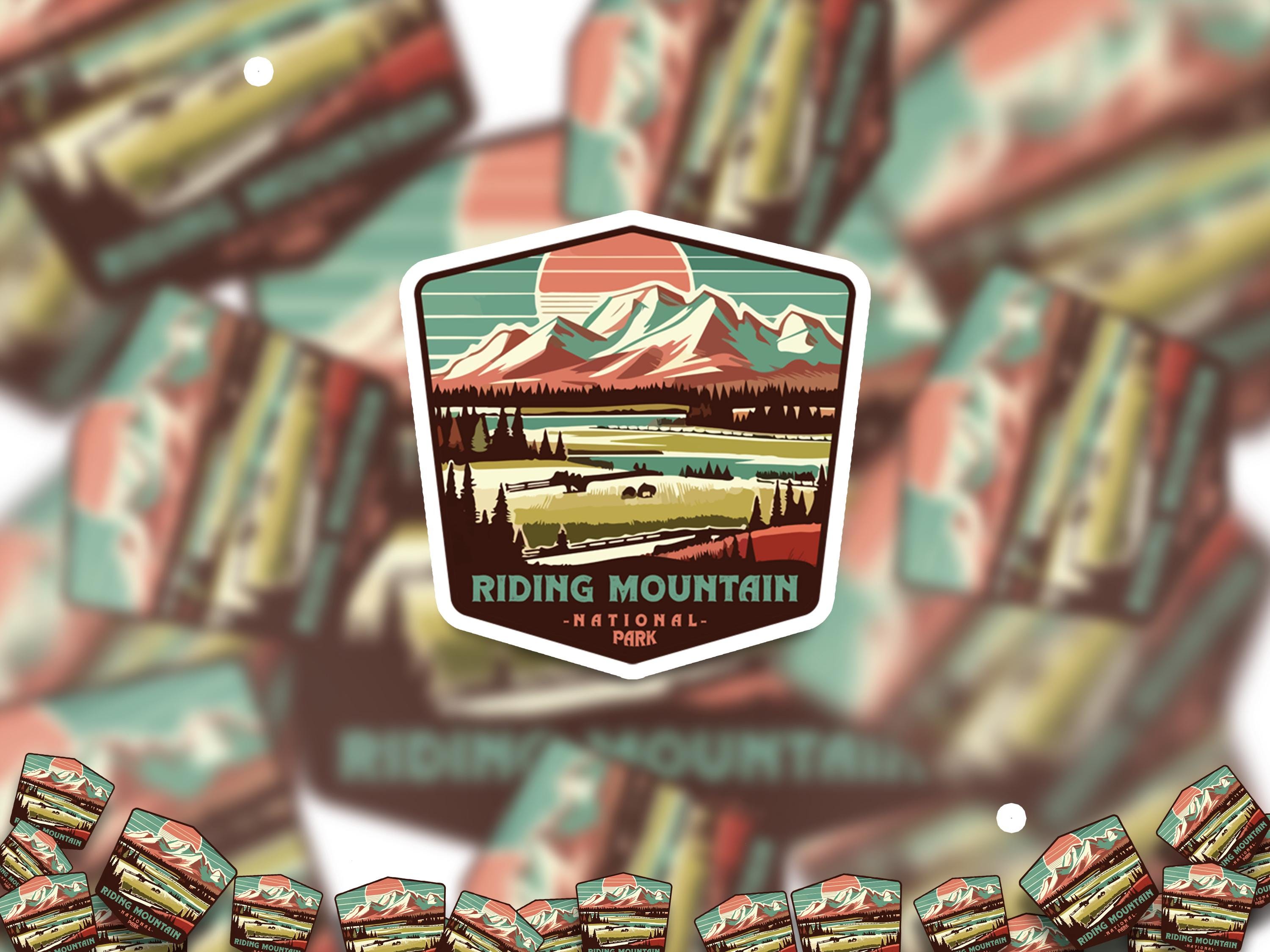 Riding Mountain National Park Sticker, Vinyl Canada Manitoba, Retro Water Bottle Decal Hiking