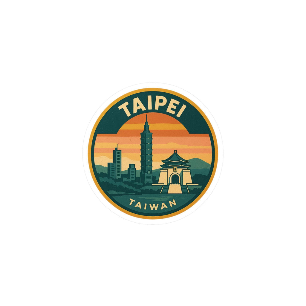 Taipei City Sticker Decals: Retro Travel Vinyl Stickers